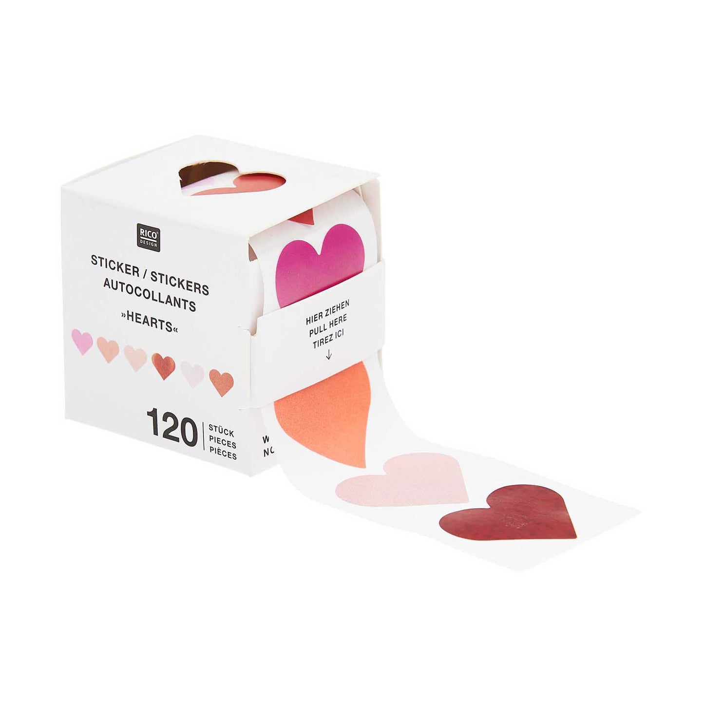 samolepky v roli — 120 ks — hearts