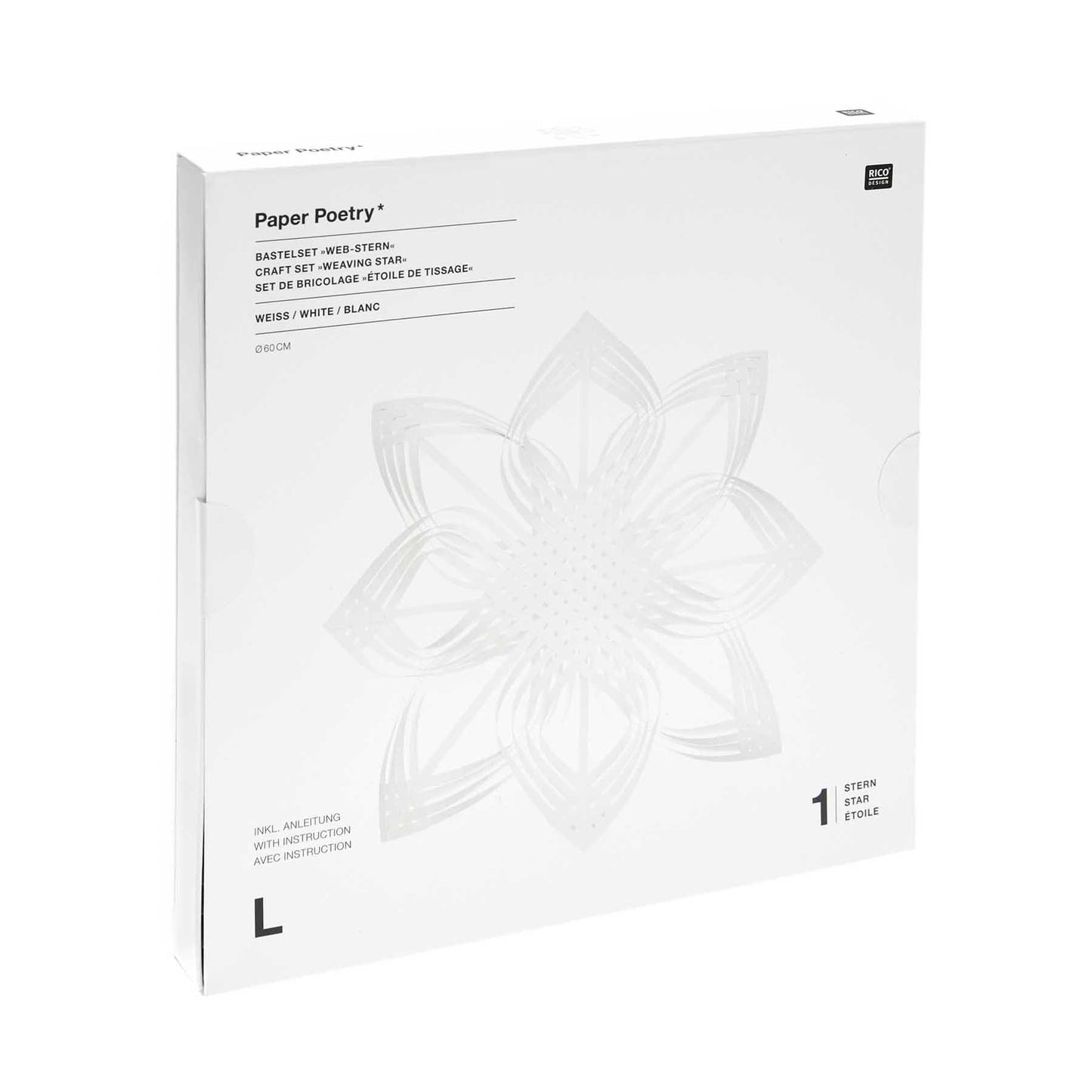 papírová vánoční hvězda — diy sada — white