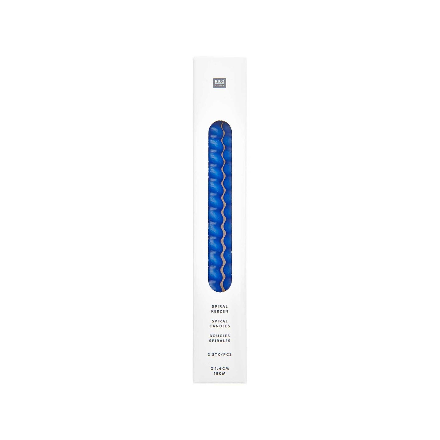 kroucená svíčka — azure — 2 ks