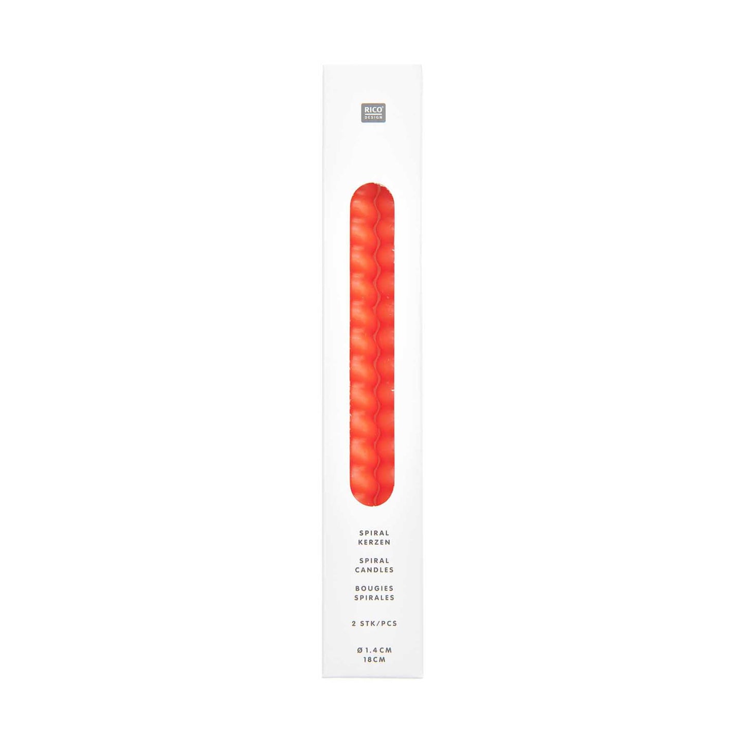 kroucená svíčka — neon red — 2 ks