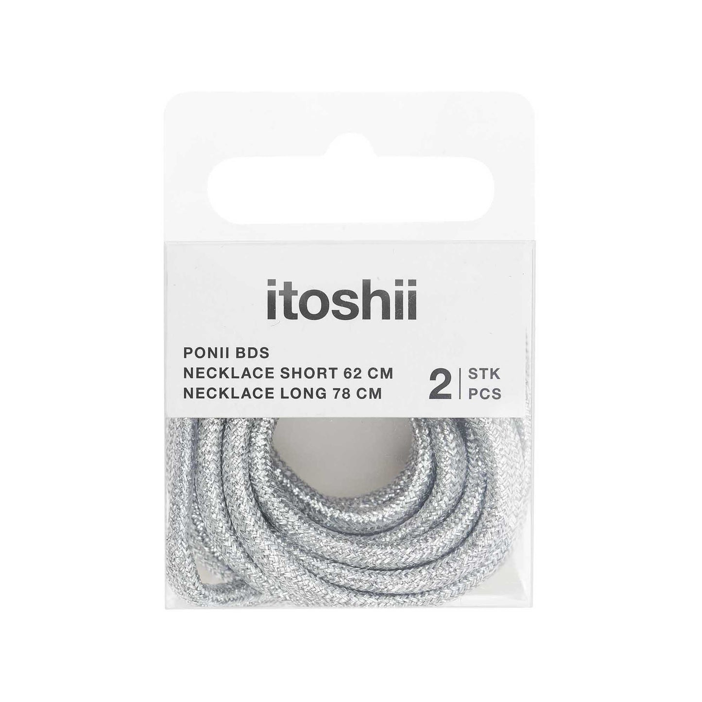 sada náhrdelníků – ponii beads – silver