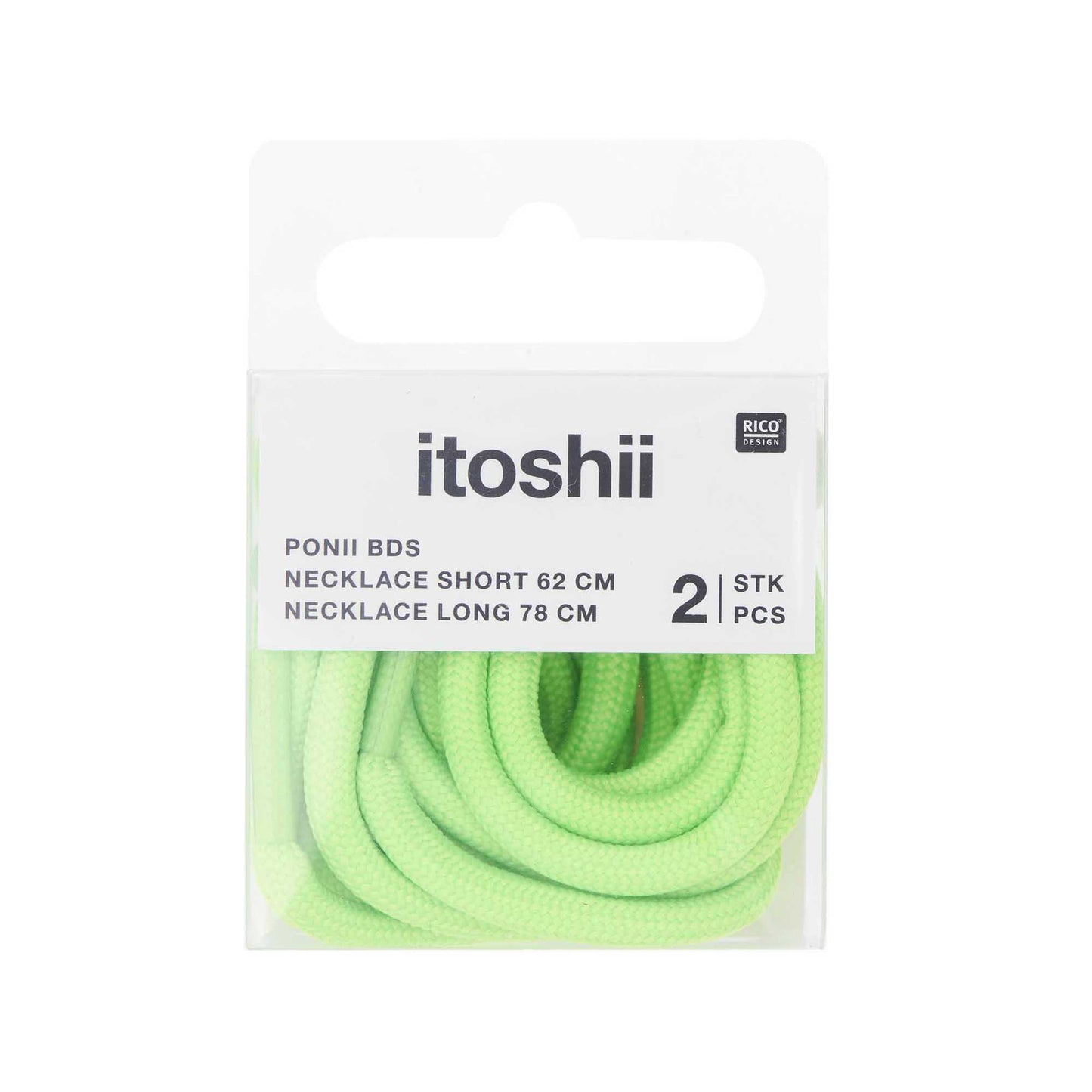 sada náhrdelníků – ponii beads – neon green