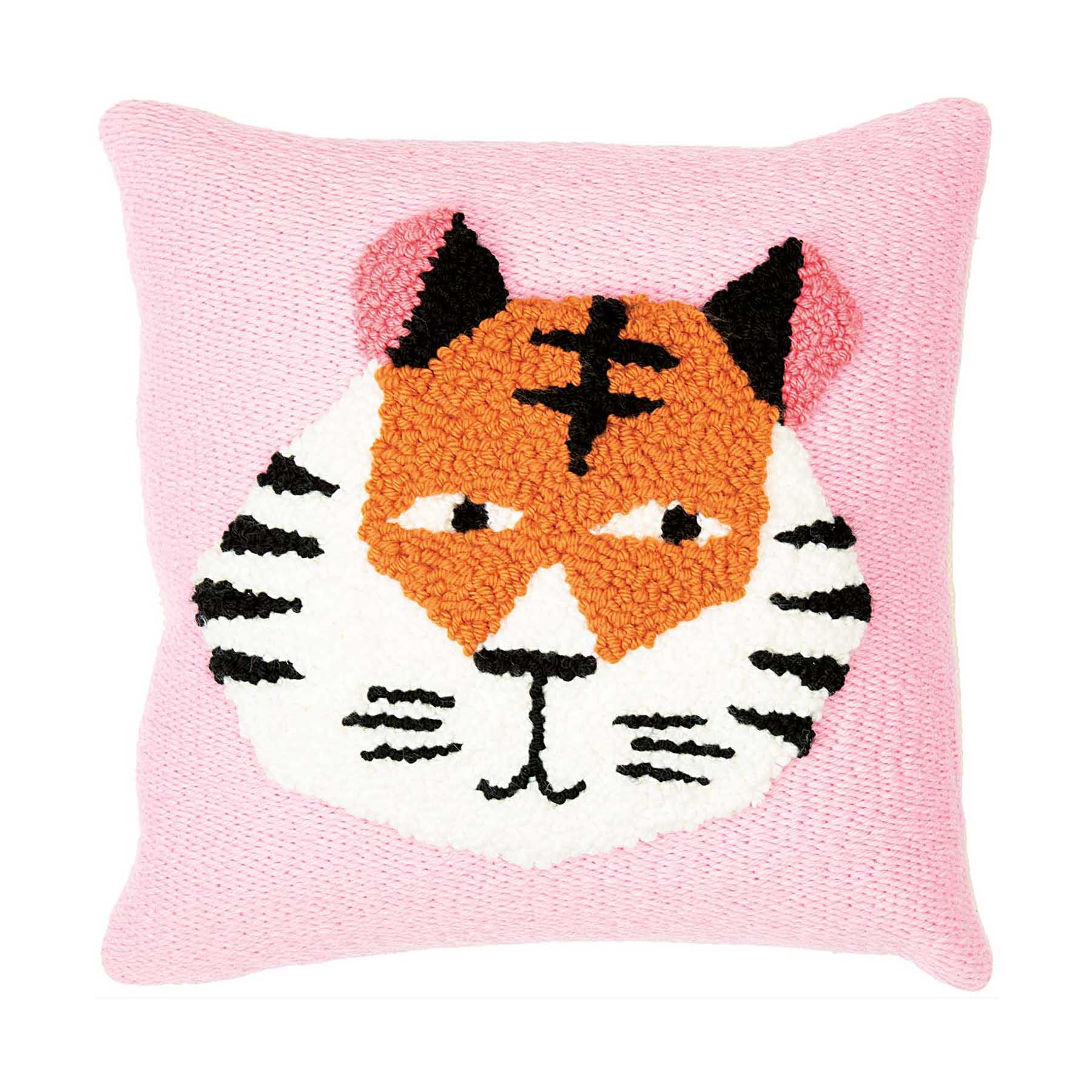 diy sada punch needle — povlak na polštář — tiger