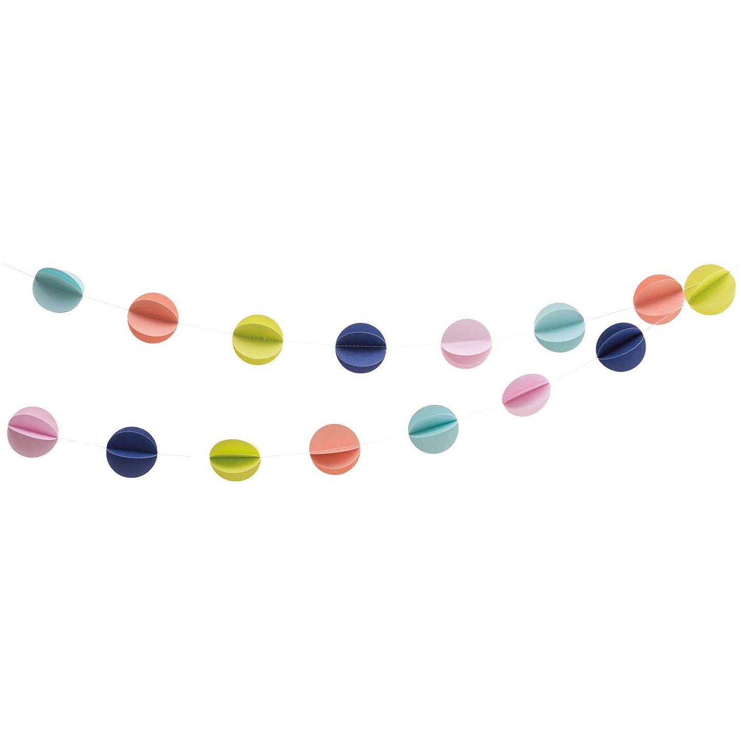 girlanda — 3,8 cm barevné papírové 3D kuličky