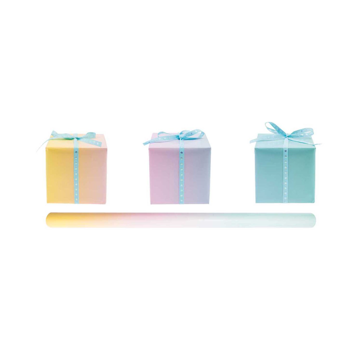 balicí papír — gradient — yellow to turquoise