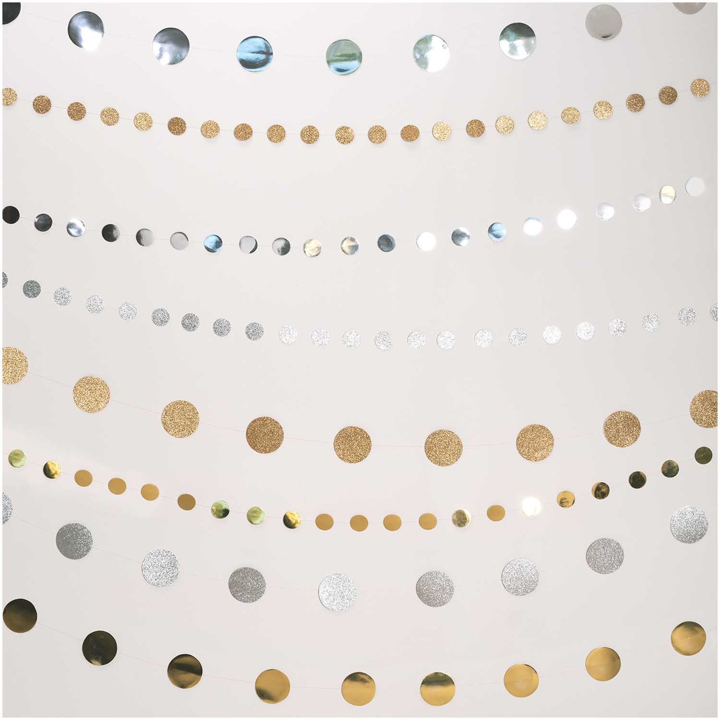 girlanda — 8 cm zlatá kolečka