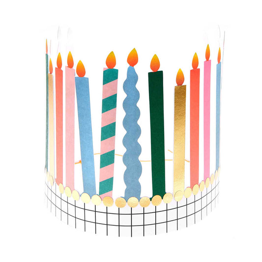Papírová čelenka s barevnými svíčkami — Happy Birthday