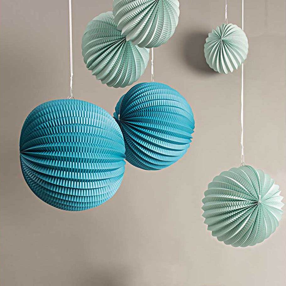 sada papírových lampionů — aqua