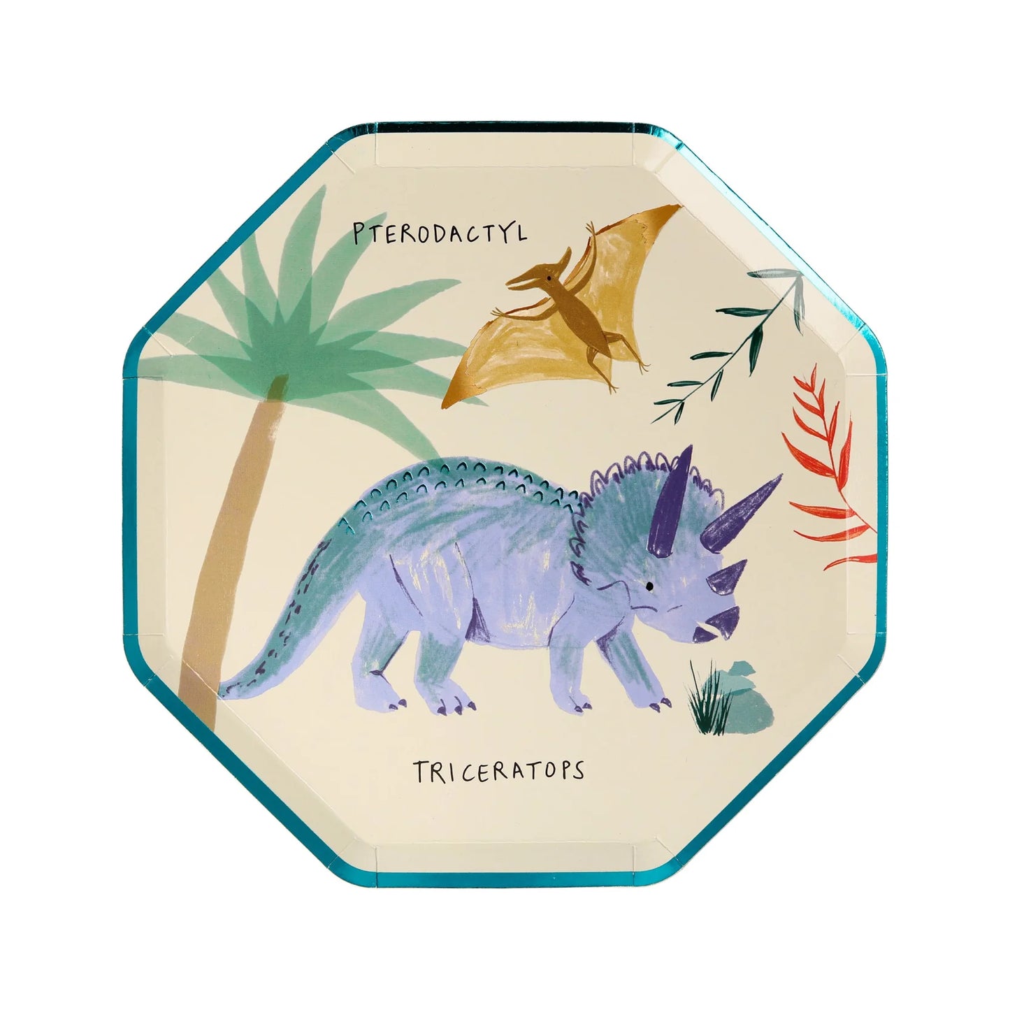 papírové talíře — dinosauři