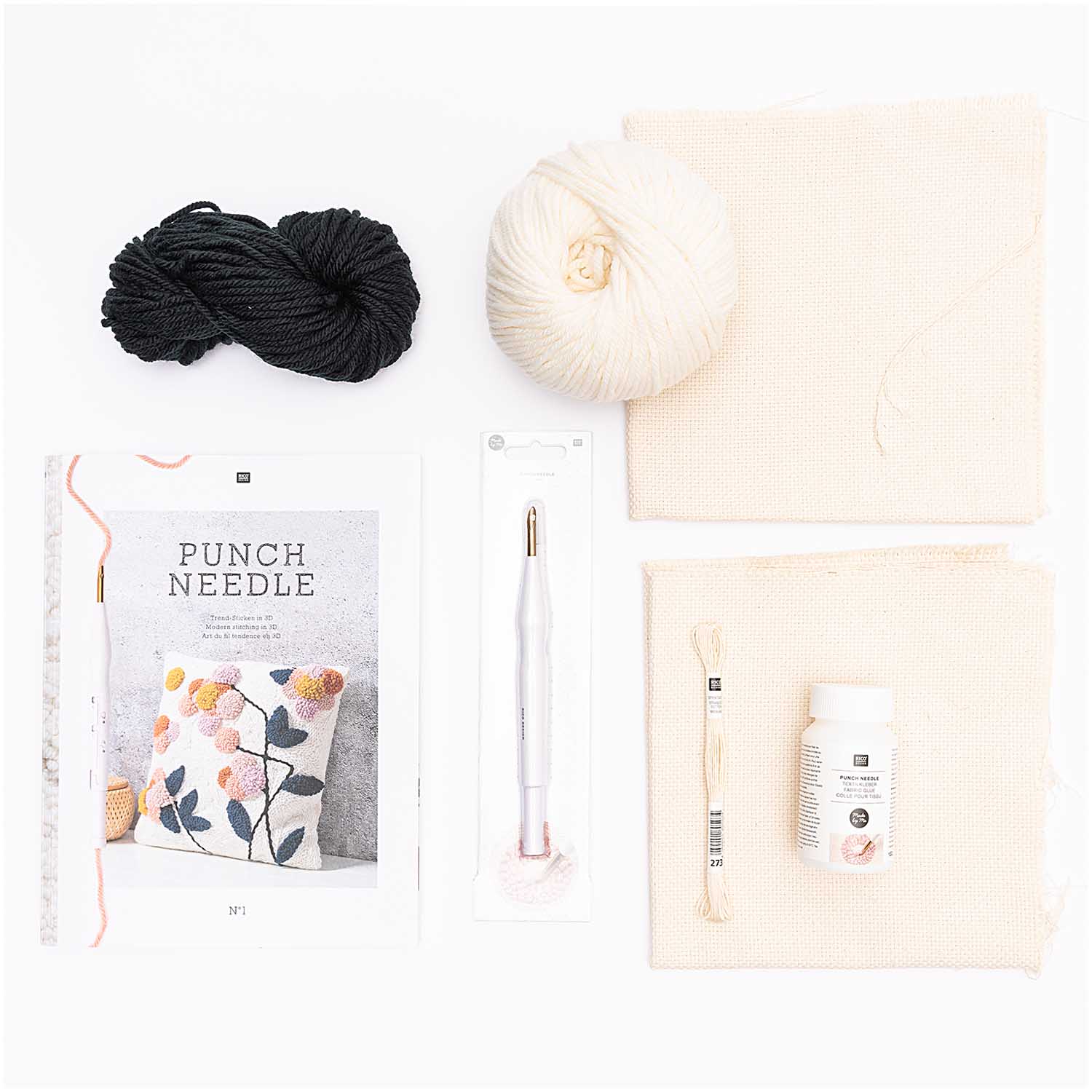 diy sada punch needle — povlak na polštář — letter