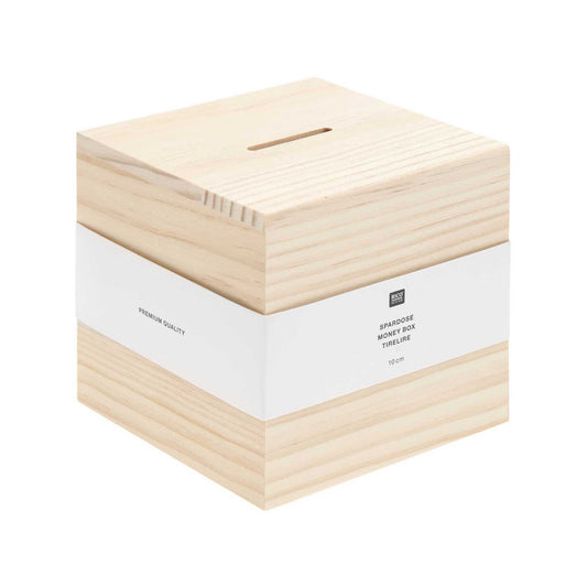 dřevěná pokladnička — cube