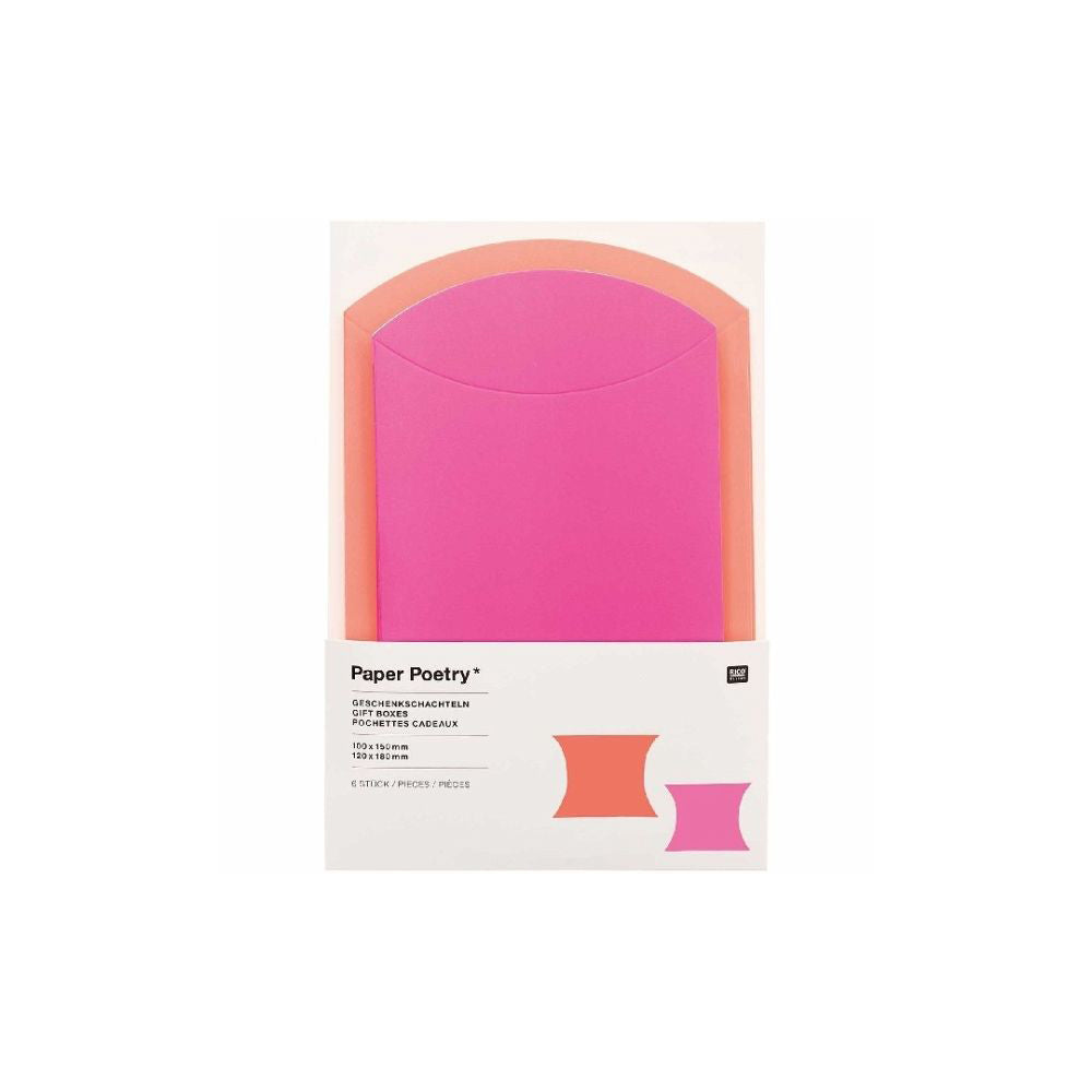 dárkové krabičky — neon red & pink — 4 kusy