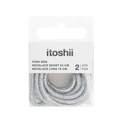 sada náhrdelníků — ponii beads — silver
