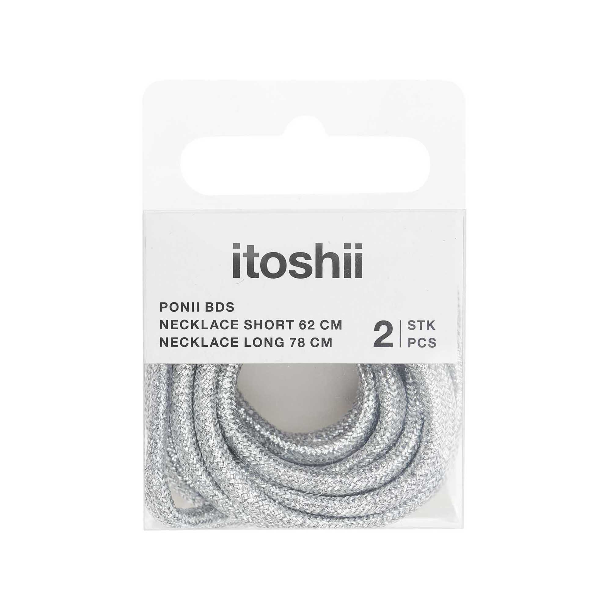 sada náhrdelníků — ponii beads — silver