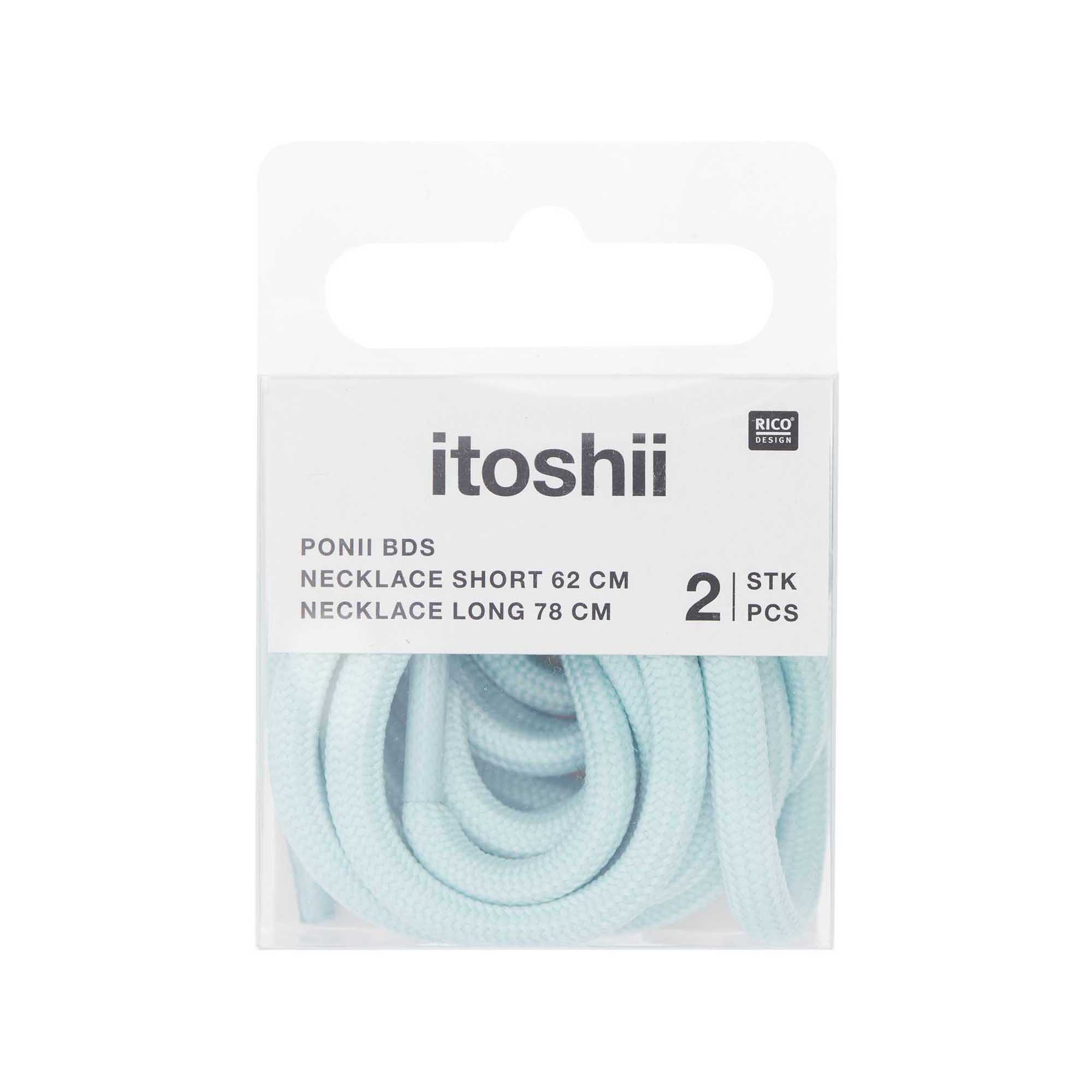 sada náhrdelníků — ponii beads — mint