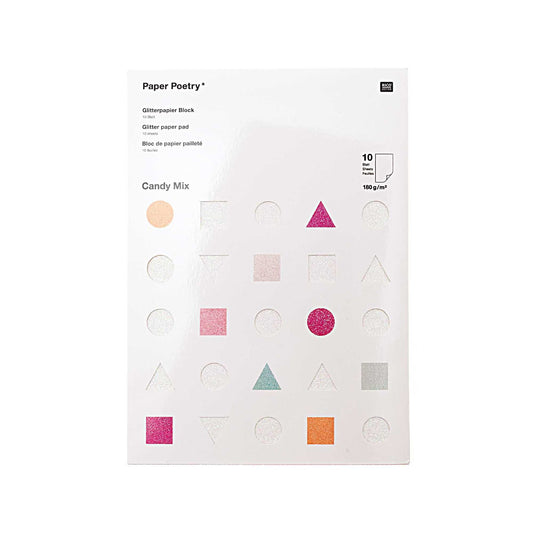 blok barevných třpytivých papírů — A4