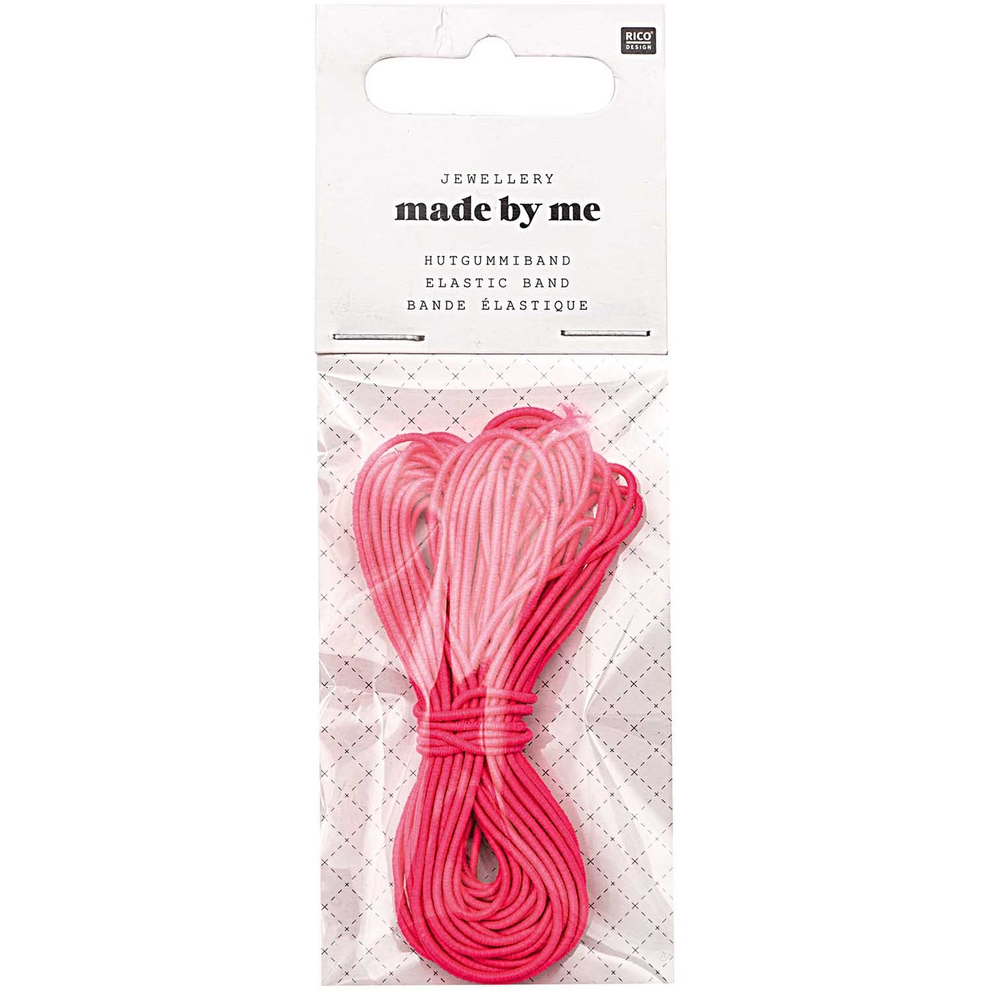 elastická gumička – neon pink – 1 mm