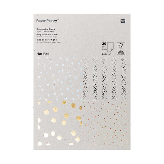 blok kreativních papírů — zlatá & stříbrná – A4