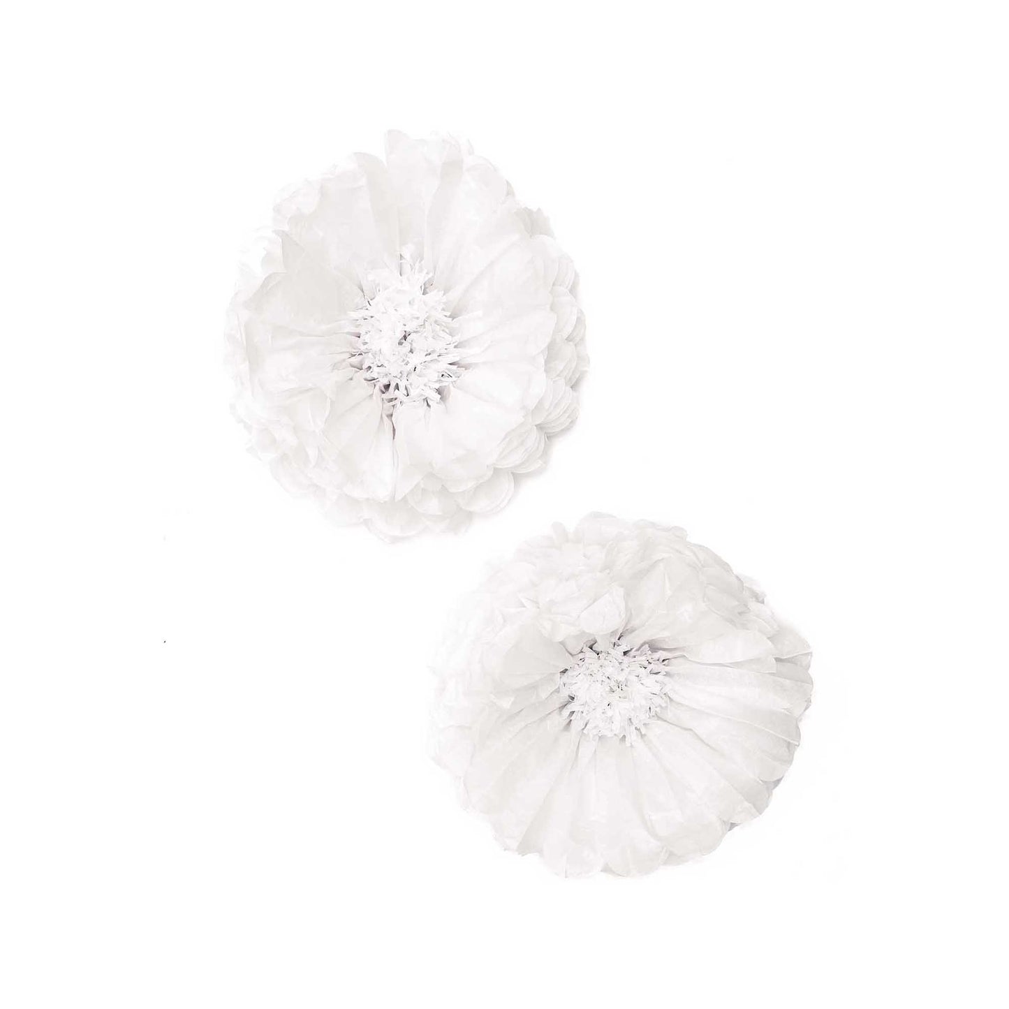 květiny z hedvábného papíru — white — velké
