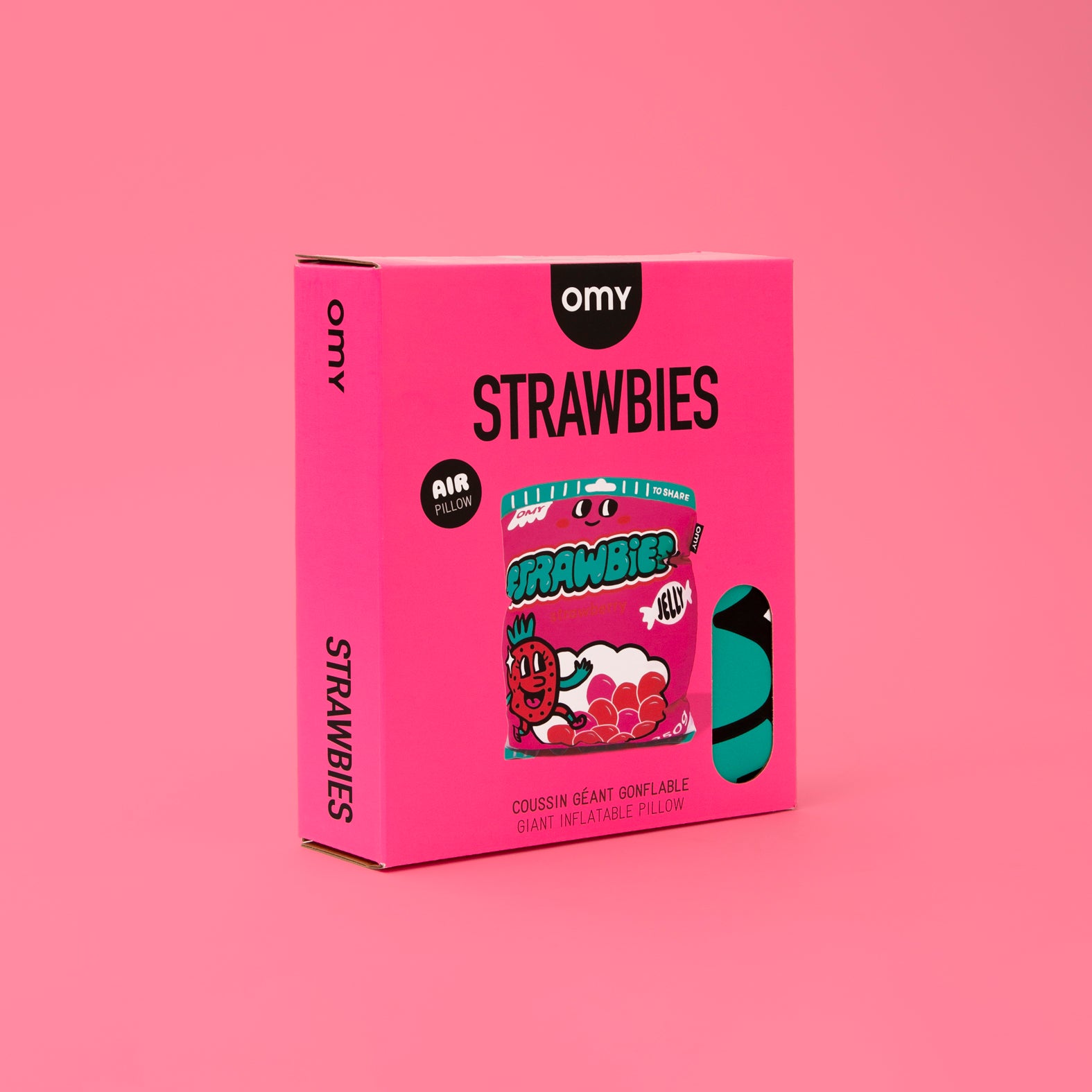 obří nafukovací polštář / puf — strawberries