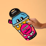 sešit plný neonových samolepek a aktivit — bubble tea