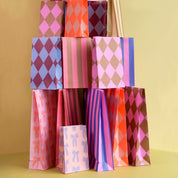 papírový sáček M — big bow fuchsia + orange