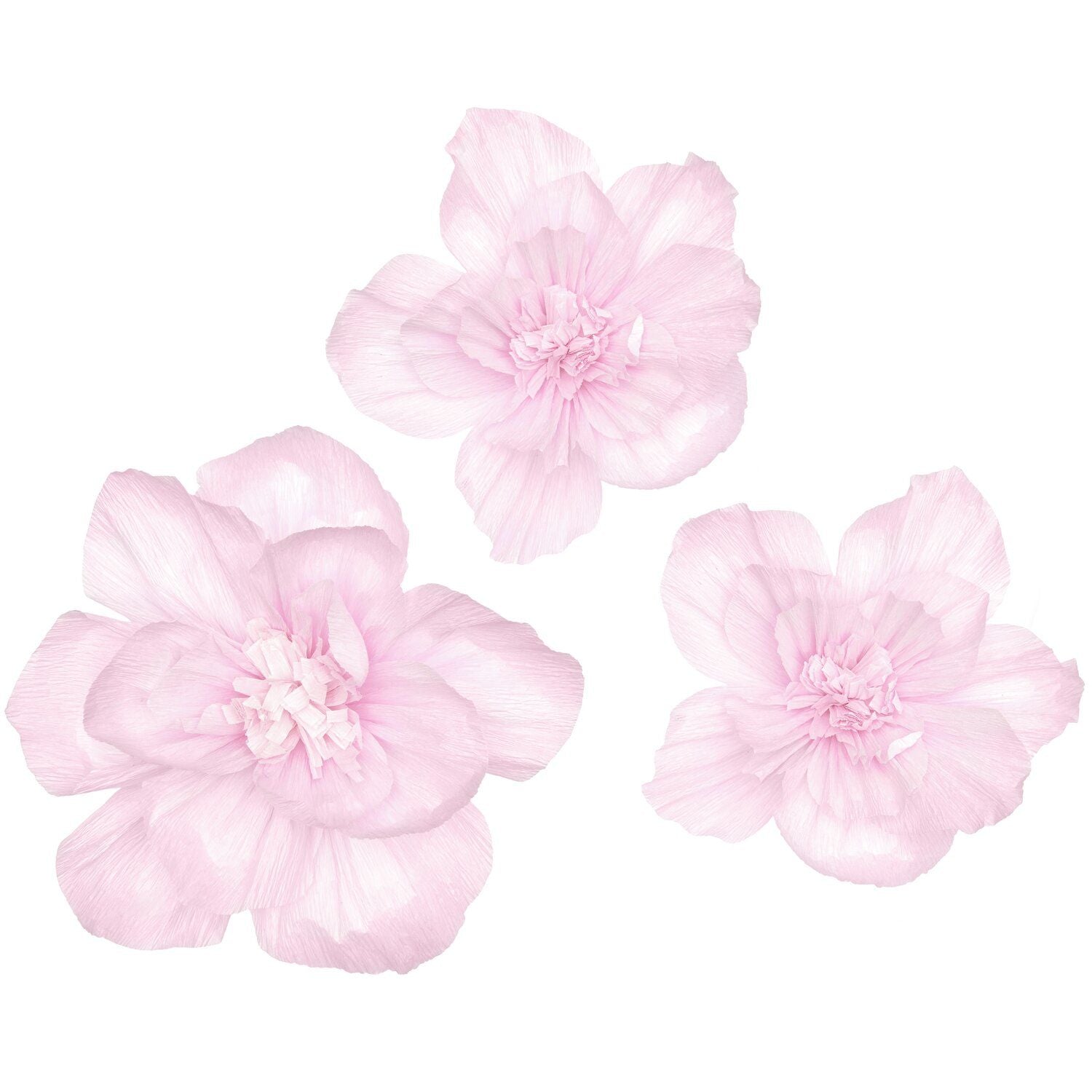 květy z krepového papíru — rose — 3 ks