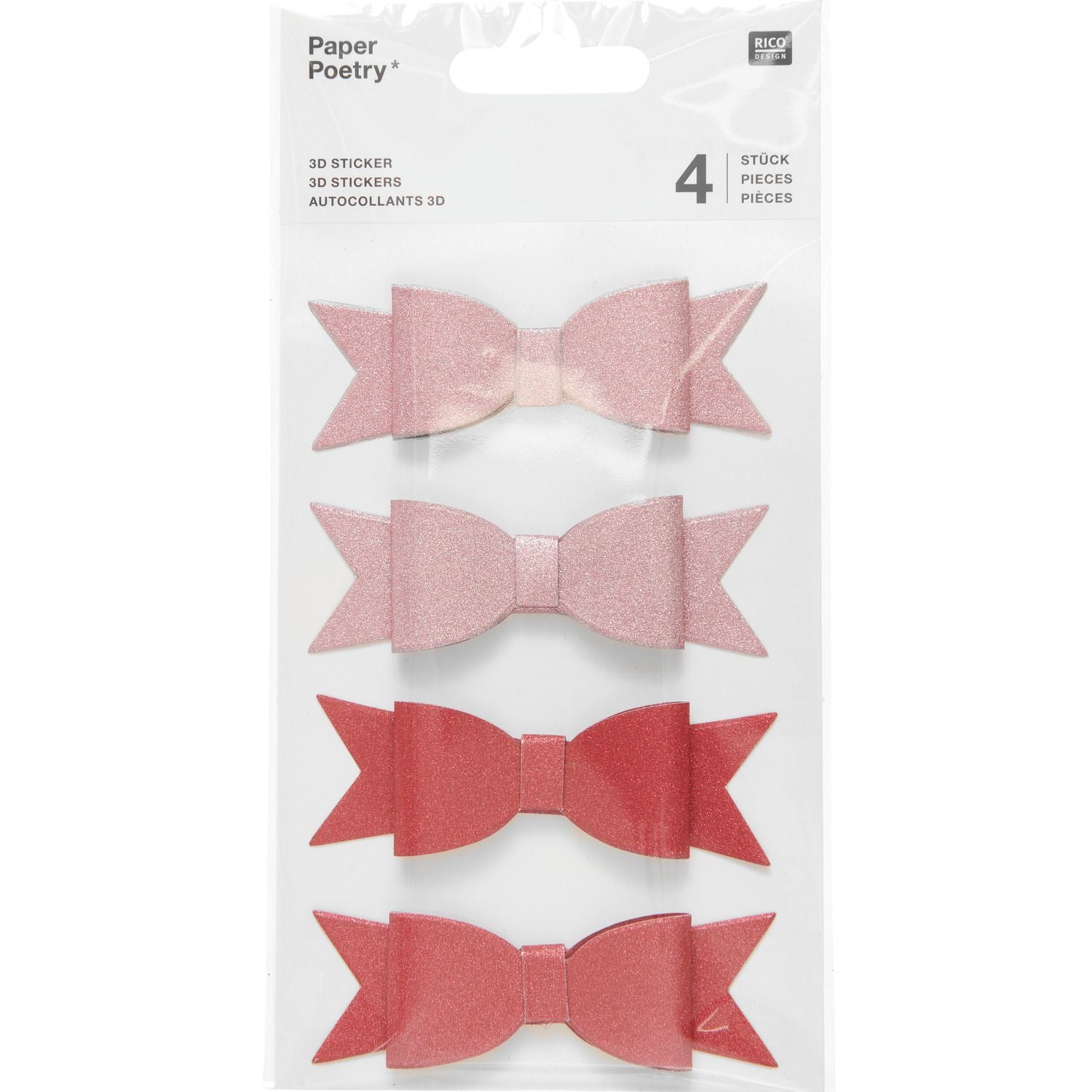 glitrové 3D samolepky — mašle