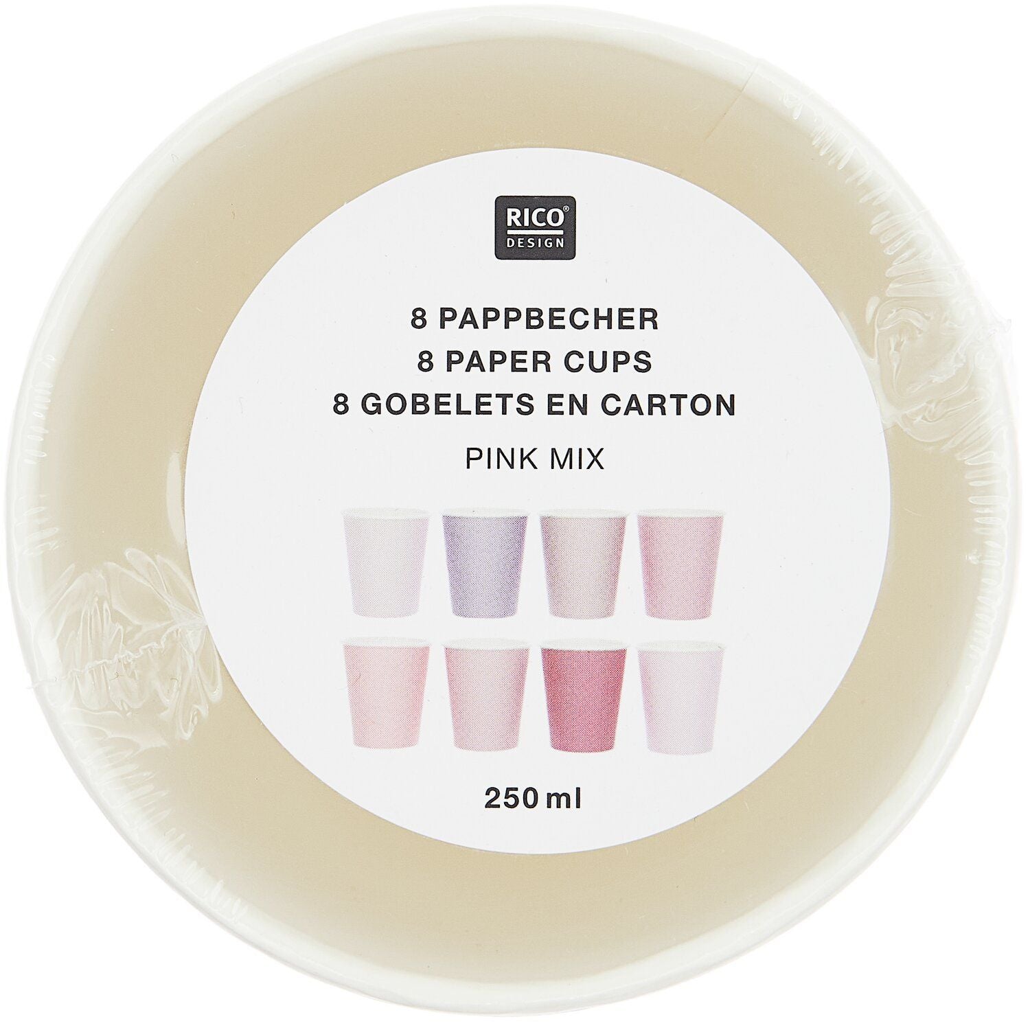 papírové kelímky v růžových odstínech — mix rosa