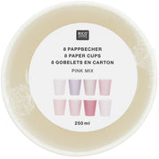 papírové kelímky v růžových odstínech — mix rosa