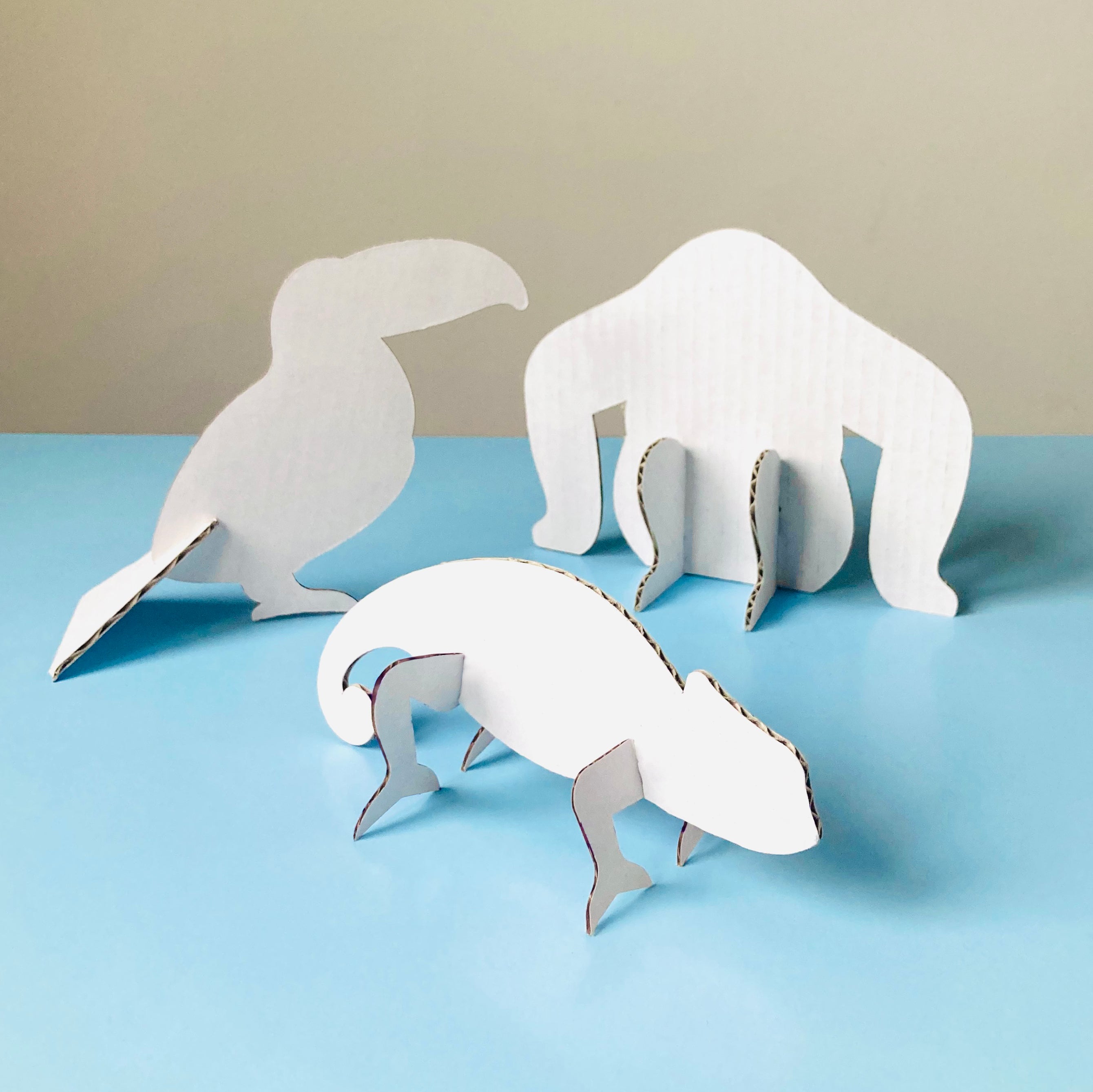 3D papírová zvířátka — Dotvoř a poskládej – 3 archy