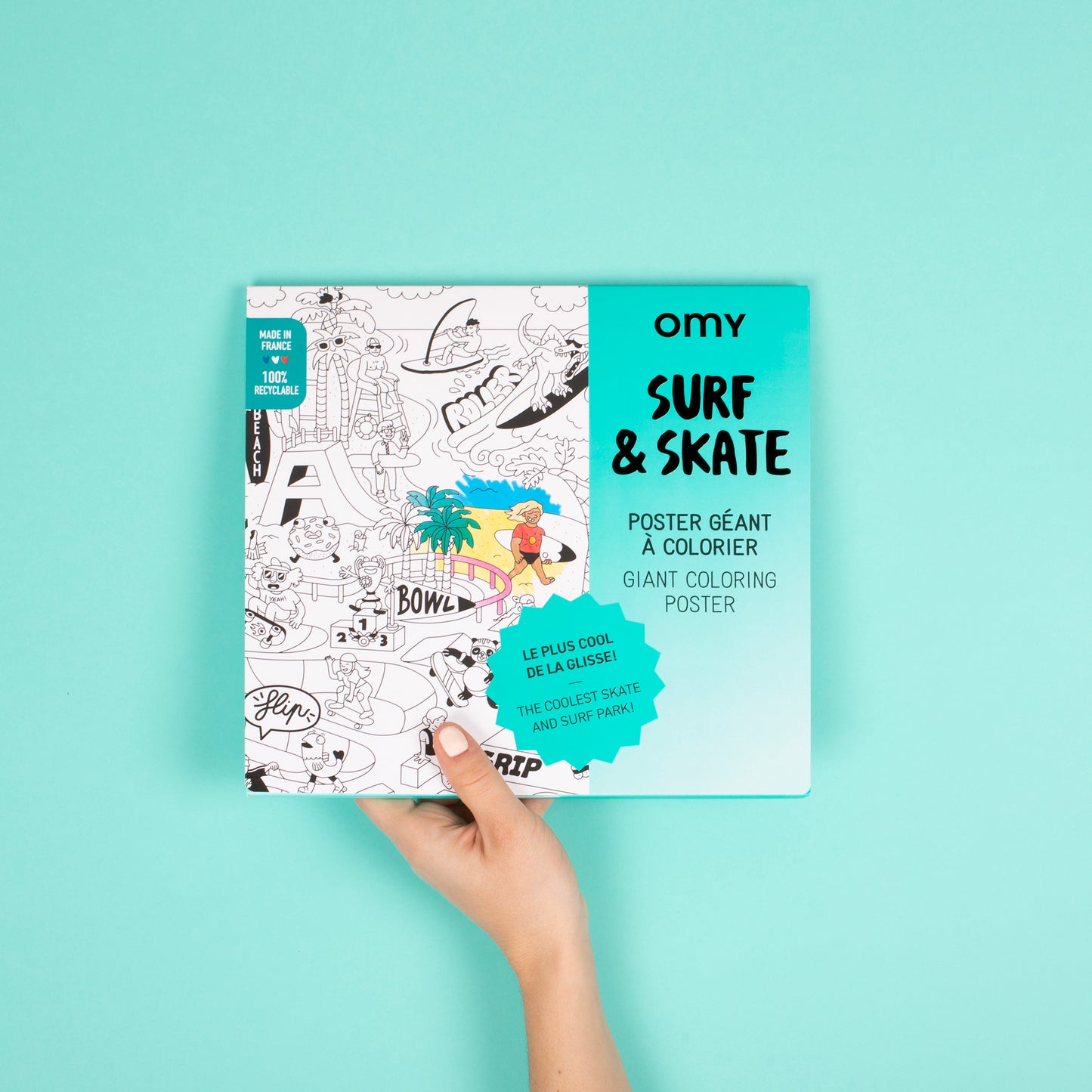 vybarvovací plakát — surf & skate