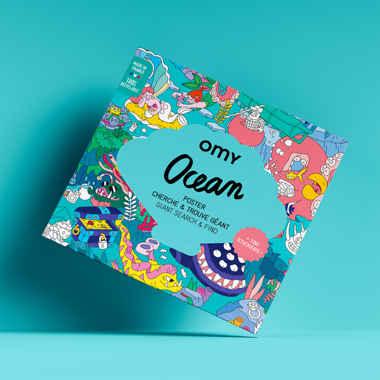 plakát se 100 samolepkami — ocean „hledej & najdi“