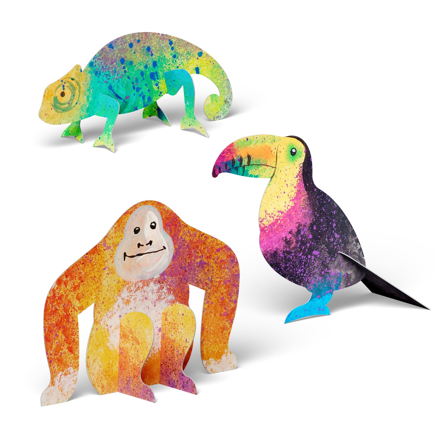 3D papírová zvířátka — Dotvoř a poskládej – Džungle