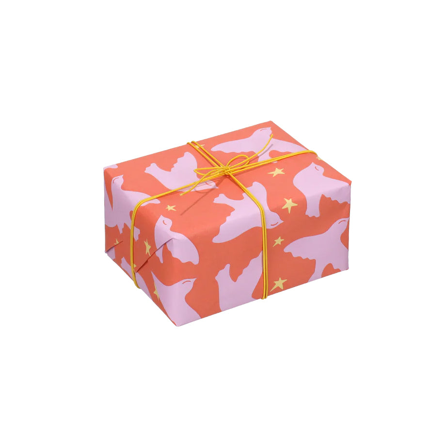 balicí papír holubice Handdrawn Birds – Blood Orange