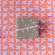 balicí papír holubice Handdrawn Birds – Blood Orange