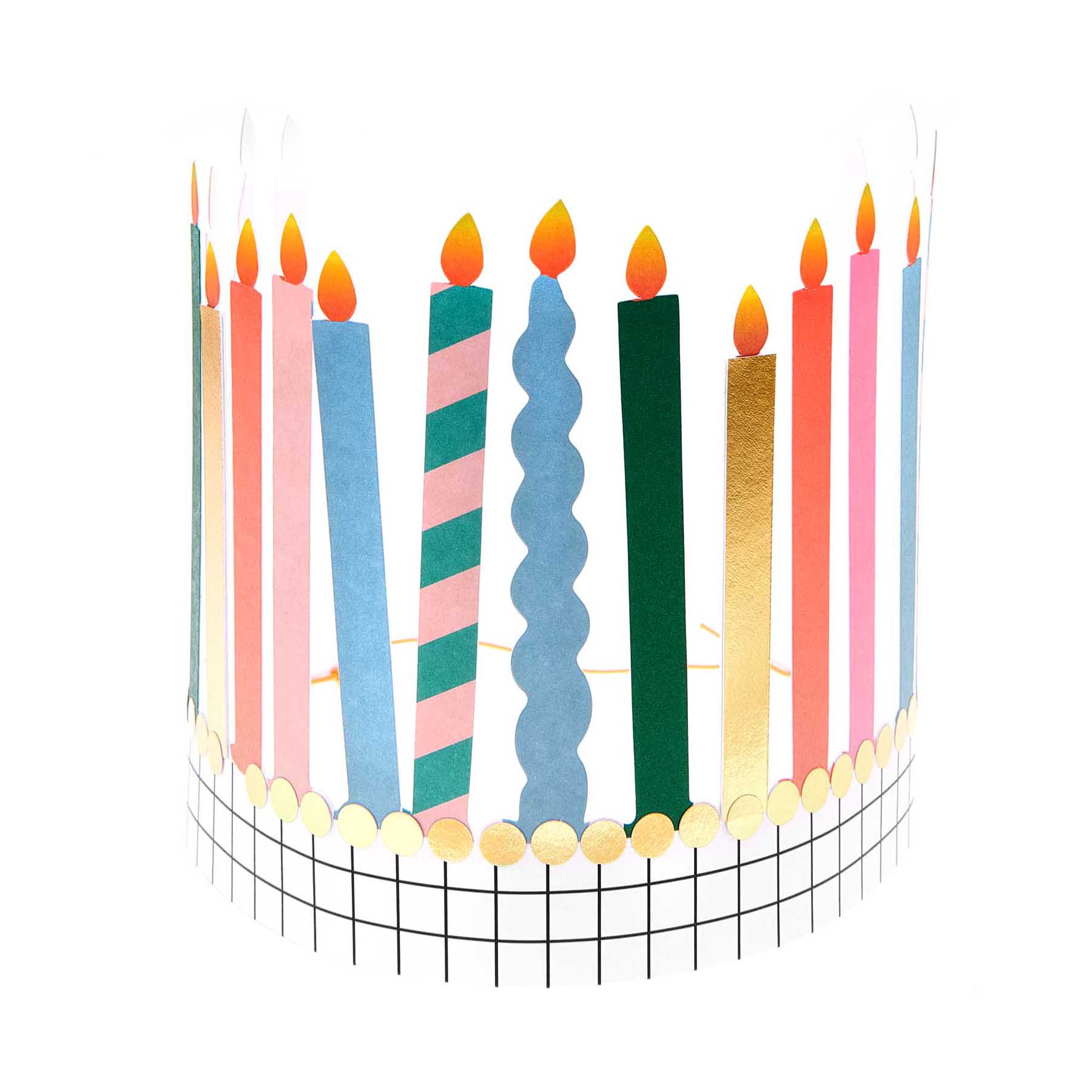 Papírová čelenka s barevnými svíčkami — Happy Birthday