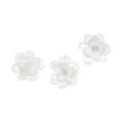květy z krepového papíru — blossom white — 3 ks