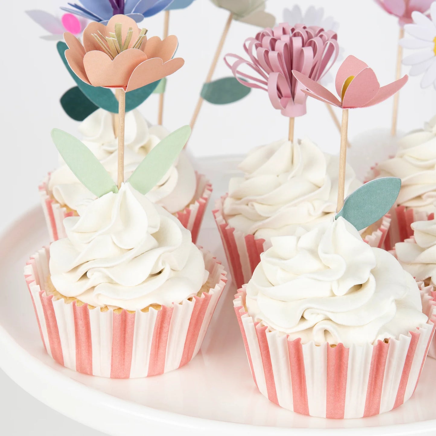 sada dekorací na cupcakes — flower garden