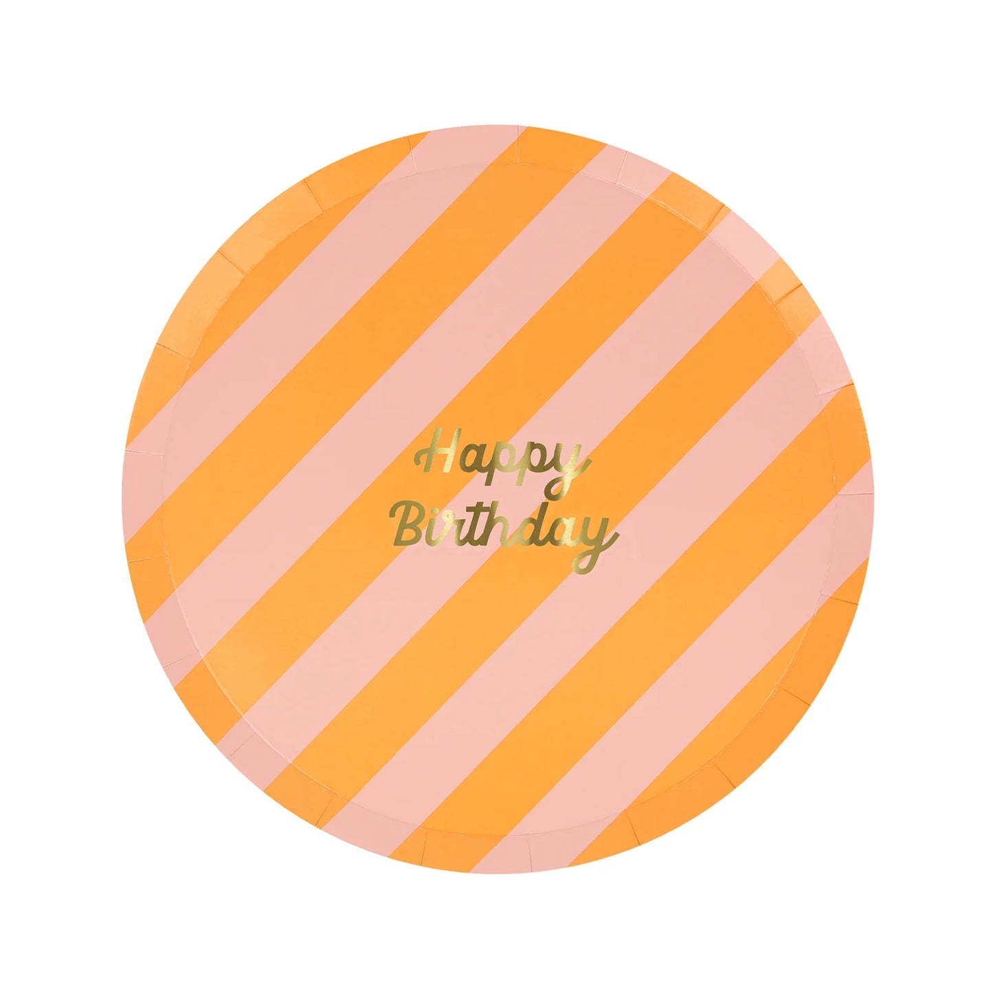 papírové talíře — stripe happy birthday