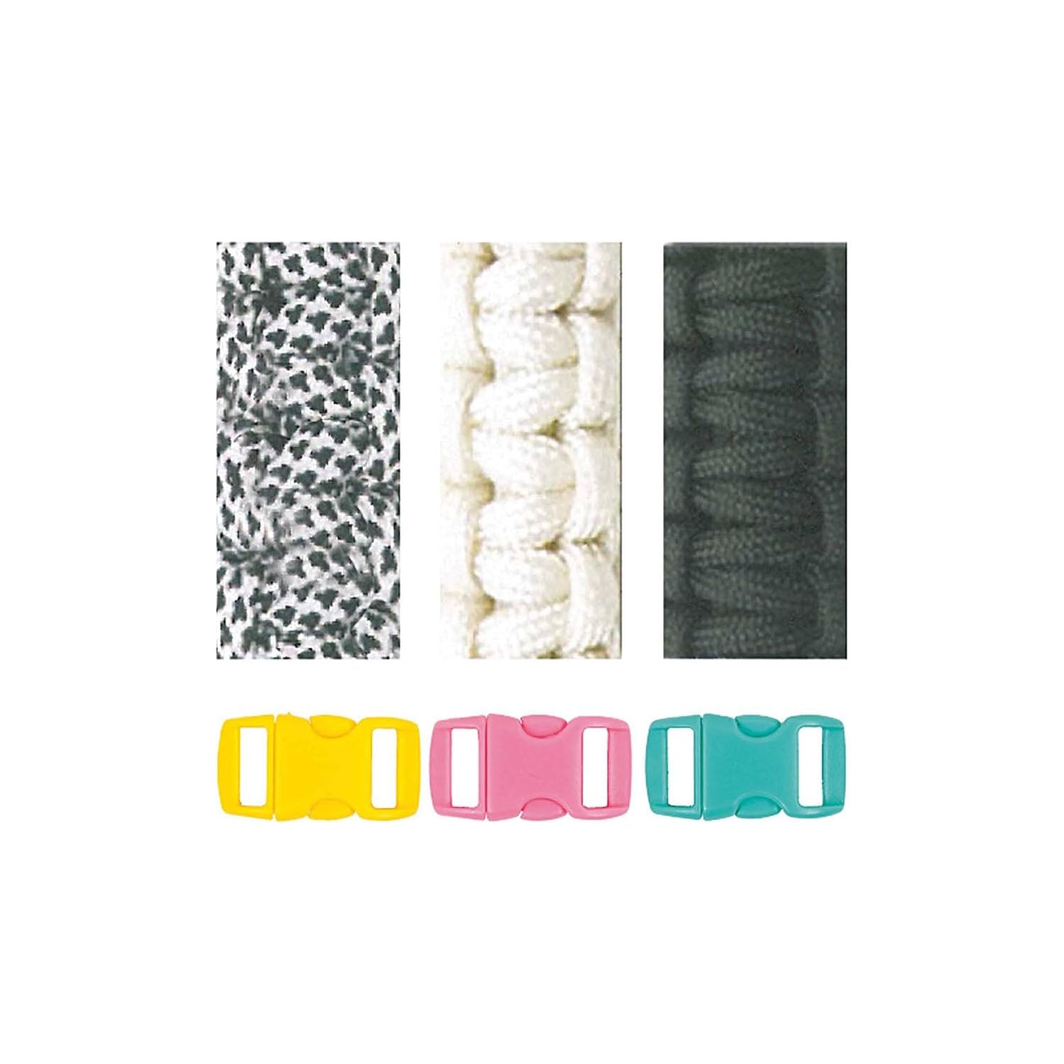 paracord náramek — diy sada — bílá/černá