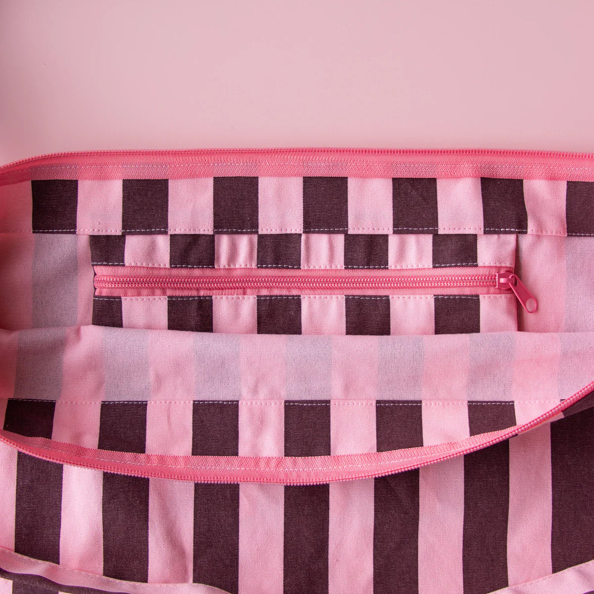 bavlněná taška se zipem na kočár – chocolate & bubblegum