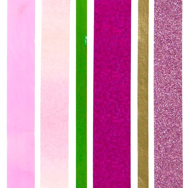 6x washi páska — sada — pink