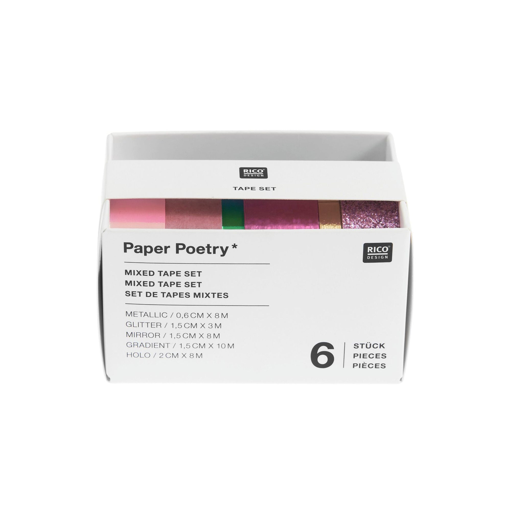 6x washi páska — sada — pink